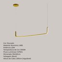 Ver imagem 3 de Luminária Pendente Led Integrado Moderno 3000k 22w Dourado