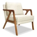 Ver imagem 3 de Kit 02 Poltronas Decorativa Laura Linho Base Madeira - SSX Multicoisas Bege Claro