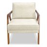 Kit 02 Poltronas Decorativa Laura Linho Base Madeira - SSX Multicoisas Bege Claro - 5
