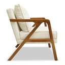 Ver imagem 4 de Kit 02 Poltronas Decorativa Laura Linho Base Madeira - SSX Multicoisas Bege Claro