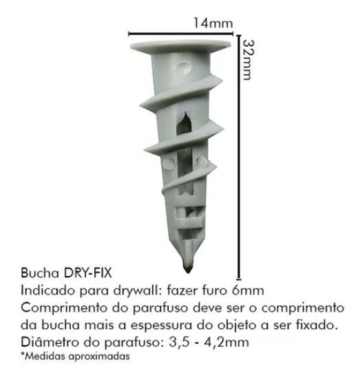 Bucha Para gesso Drywall Sfor Dry Fix 500 Pcs - 5