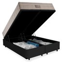 Ver imagem 5 de Cama Box Baú Queen Suede Bipartido+ Colchão Queen Ortobom Airtech Molas SpringPocket 65x158x198 Pret