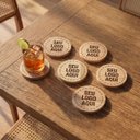 Ver imagem 4 de Kit 6 Porta Copos Bolacha Madeira Personalizada com Logo