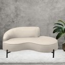 Ver imagem 2 de Sofá Curvo 2 Lugares 150cm Braço Dir. Thommy Pés Preto Linho Off White - Nexta Casa