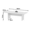 Ver imagem 3 de Mesa Reunião Escritório 8 Lugares 220cm X 100cm Pés Painel Cor:branco
