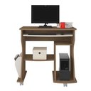 Ver imagem 1 de Escrivaninha/ Rack para Computador Artely 160 com Nicho e Prateleira - Pinho com Off White