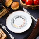 Ver imagem 2 de 6 Pratos Hambúrguer Lanche Chicago Porcelana Decorada 25cm