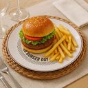Ver imagem 3 de 6 Pratos Hambúrguer Lanche Chicago Porcelana Decorada 25cm