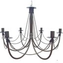Ver imagem 1 de lustre luminária ferro de teto rústico decoração 6 lâmpadas artesanal sala de jantar casa pé direito
