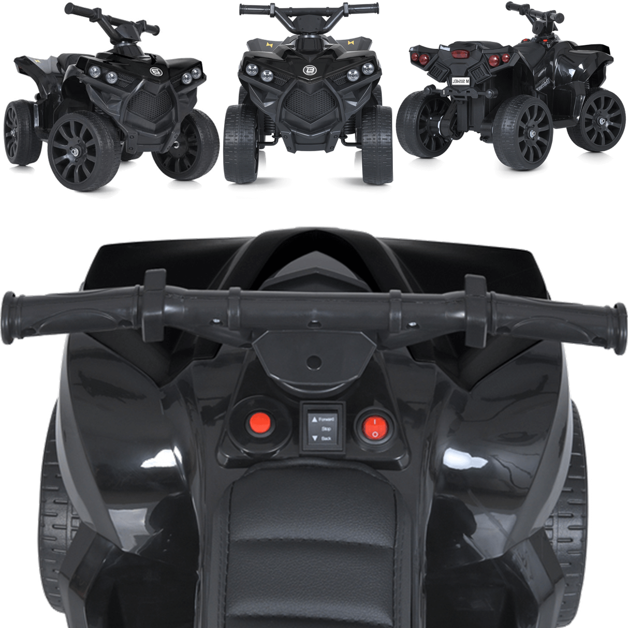 Quadriciclo Eletrico Shiny Toys Mini Atv Bambi Racer 6v Preto - 3