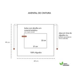 Avental de Cintura Marrom Cafeteria Bar Barbearia Bartender - 3