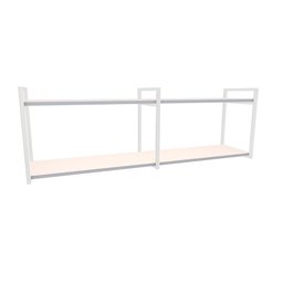 Nicho Industrial 2 Prateleiras Copacabana Ferro Branco Tampo Branco 120cm - 1