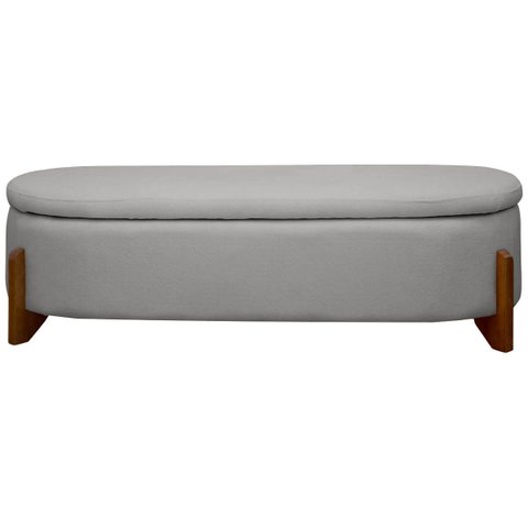 Puff Baú Organizador de Sapatos Thor para Cama King Size Bouclé:cinza Claro