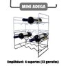 Mini Adega Vinho Aramado Suporte 8 Garrafas 750ml Empilhável - 5