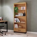Ver imagem 1 de Estante para Livros 1 Gaveta Estilo Industrial C57 em Mdf Freijó Dalla Costa