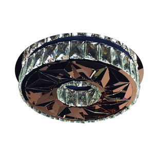 Plafon de Cristal Transparente 28cm 16w 6000k Bivolt Inox Cromado