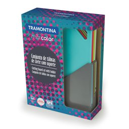 Conjunto de Tábuas de Corte Tramontina Mixcolor com Suporte 5 Peças Tramontina - 6