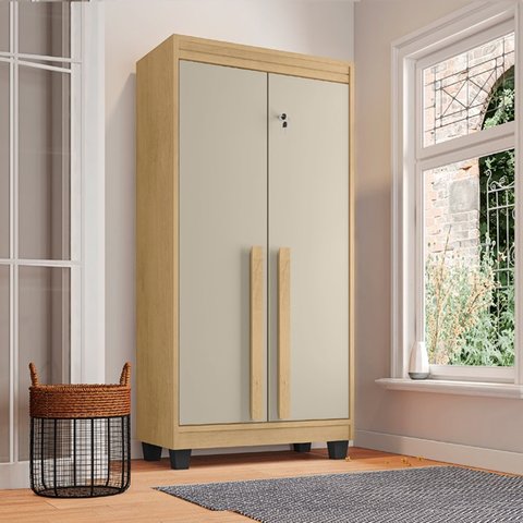 Armário Multiuso Sapateira Rv Paris com Chave Cinamomo Off White