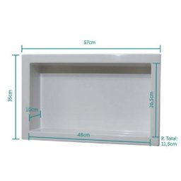 Nicho para banheiro pré moldado 57x35 Branco Corso - 2
