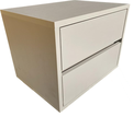 Ver imagem 1 de Kit 2 Mesa de Cabeceira com 2 Gavetas, 100% Mdf Cor Titânio Trama 30x30x30