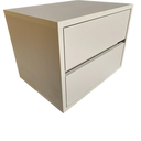 Ver imagem 1 de Kit 2 Mesa de Cabeceira com 2 Gavetas, 100% Mdf Cor Titânio Trama 30x30x30