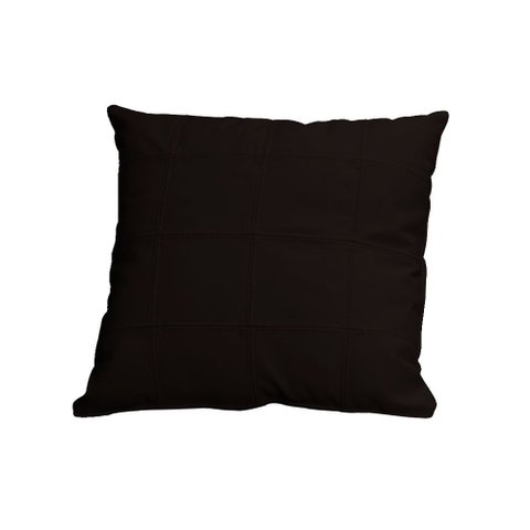 Almofada Decorativa de Couro Legítimo 50x50cm Bella Marrom - Mozzelar