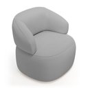 Ver imagem 4 de Kit 02 Poltronas Giratória e 01 Sofá Orgânico Glee 03 Lugares 170cm Linho Cinza - Desk Design