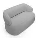 Ver imagem 3 de Kit 02 Poltronas Giratória e 01 Sofá Orgânico Glee 03 Lugares 170cm Linho Cinza - Desk Design
