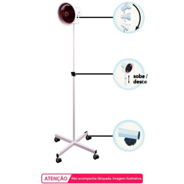 Aparelho de Infravermelho Pedestal Branco sem Lâmpada IV-05 - 2