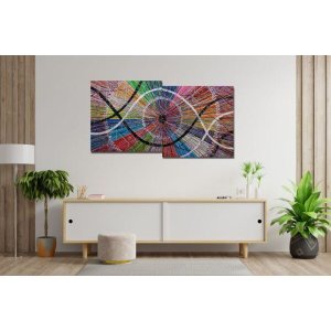 Conjunto com 2 Lindos Quadro Decorativo Originais Pintados a Mão Medindo 73x136 Cm