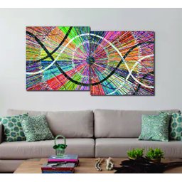 Conjunto com 2 Lindos Quadro Decorativo Originais Pintados a Mão Medindo 73x136 Cm - 2