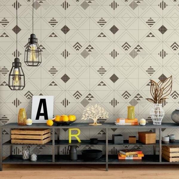 Papel De Parede Geométrico Adesivo Vinílico Lavável - C4488 - 1