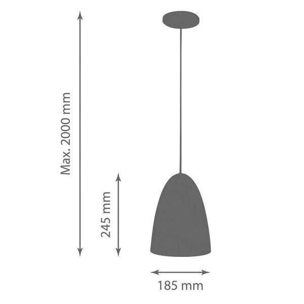 Kit 2 Luminária Pendente Oval 24x18.5cm Aluminium Branco - 3