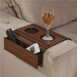 Bandeja Esteira para Braço Sofá Mel com Porta Controle - 4