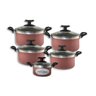 Jogo Conjunto 5 Caçarola Grande Grossa Antiaderente Teflon - 1