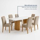 Ver mais imagens de Conjunto Sala de Jantar 6 Lugares Mesa Isla e Cadeiras Lyra Tampo Vidro/MDF Cinamomo e Off White
