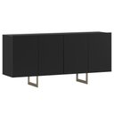 Ver imagem 4 de Aparador Buffet para Sala de Jantar 4 Portas 160cm Pés Industrial Benita N01 Preto Champanhe - Lyam