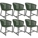 Ver imagem 1 de Kit 06 Cadeiras Decorativas Para Área Gourmet Cozinha Corda Náutica Belize D04 Verde - Lyam Decor