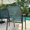 Ver imagem 2 de Poltrona Cadeira com Braço Madeira Nossa Kasa Móveis Área Externa Jantar Piscina Verde