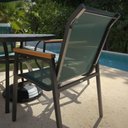 Ver imagem 1 de Poltrona Cadeira com Braço Madeira Nossa Kasa Móveis Área Externa Jantar Piscina Verde
