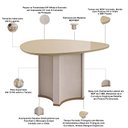Ver imagem 4 de Mesa de Jantar 6 Lugares Orgânica Tampo com Vidro 136cm Lavie D05 Off White Dourado - Lyam Decor
