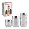 Conjunto de Potes de Vidro com Tampa Inox Bubble 3 pc - 2