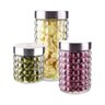 Conjunto de Potes de Vidro com Tampa Inox Bubble 3 pc - 1