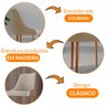 Conjunto com 2 Cadeiras Esmeralda em Madeira Maciça para Sala de Jantar Moderna Mobília - 5