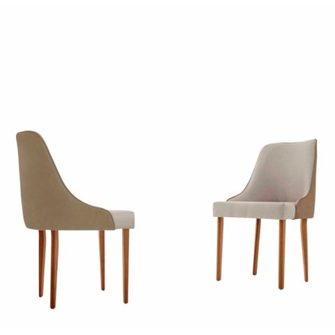 Conjunto com 2 Cadeiras Esmeralda em Madeira Maciça para Sala de Jantar Moderna Mobília