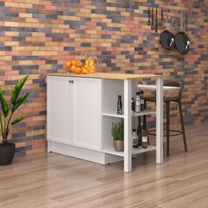 Bancada Gourmet Ilha Cozinha Ditália 2 Portas Cd-1028 Cor:branco