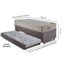 Ver imagem 2 de Bicama Box Baú 88x188 Suede Cinza com Colchão Airtech Ortobom