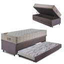 Ver imagem 1 de Bicama Box Baú 88x188 Suede Cinza com Colchão Airtech Ortobom