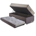 Ver imagem 4 de Bicama Box Baú 88x188 Suede Cinza com Colchão Airtech Ortobom