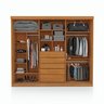 Roupeiro Casal Luxo Imola 100% Mdf 3 Portas de Correr 5 Gavetas Trilhos em Alumínio C/ Espelho - Lua - 2